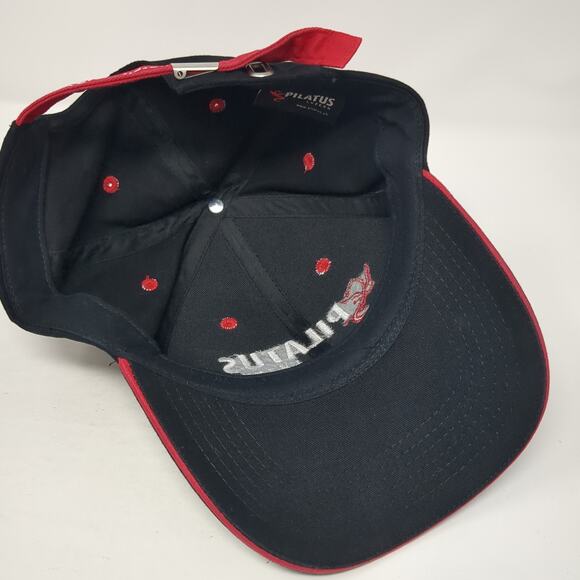 Pilatus Luzern Strapback Baseball Cap Black One Size Adjustable Embroidered - Picture 7 of 10